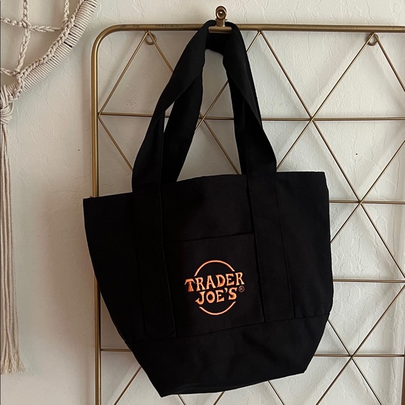 Trader Joe’s Handbags - Trader Joe's Mini Black Tote with Orange Logo Bag